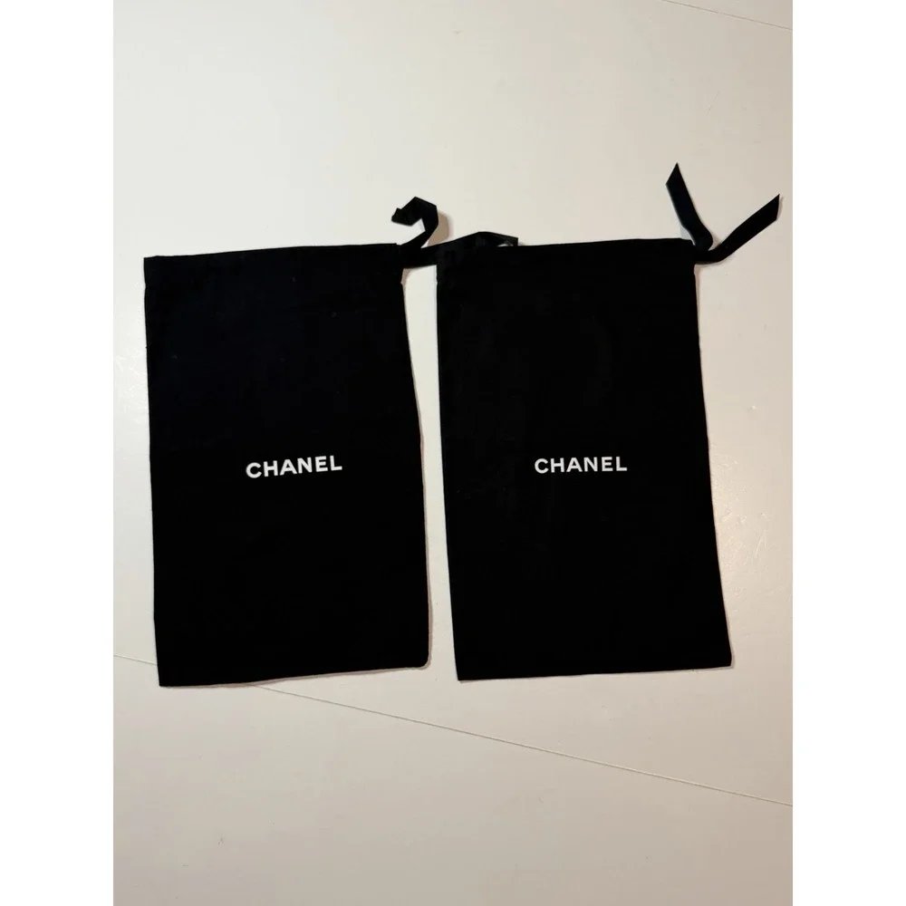XL Chanel Logo Shoe Small Medium Black Drawstring Gift Dust Bag Storage Travel
